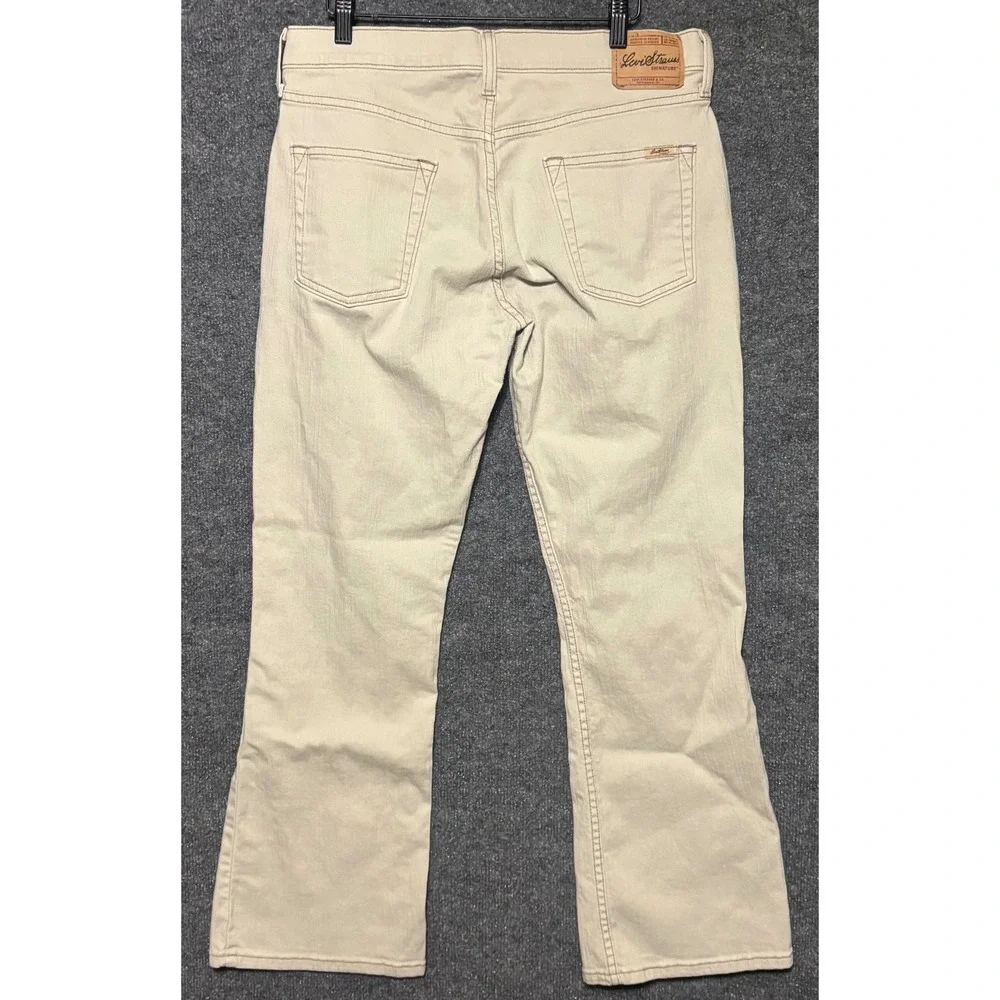 Levi Strauss Signature Stretch‎ Bootcut Women Light Tan Pants Misses 12 Short - Picture 2 of 7